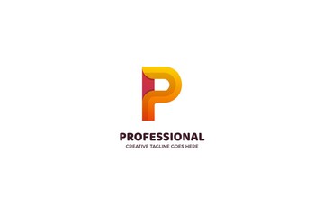 Modern Letter P Gradient Color Logo Template