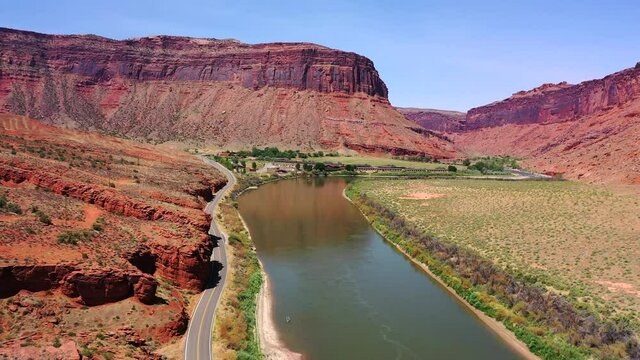 Aerial views in Utah along the Colorado River