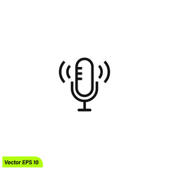microphone icon podcast symbol simple design element