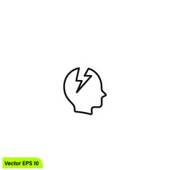 head icon dizzy symbol simple design element