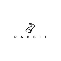 Sit rabbit logo vector illustration