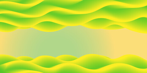 Soft green wavy surface. Minimalistic design. Vector 3d illustration. Abstract background. Multi-colored gradient substance. Modern cover template