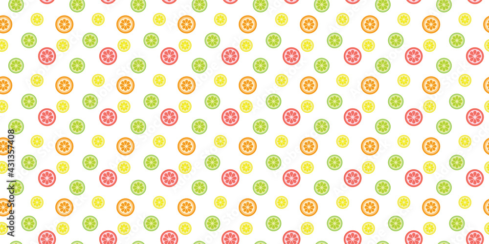 Poster Fruits seamless repeat pattern vector background