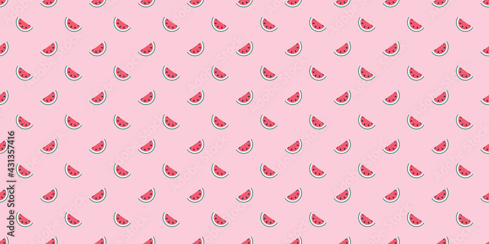 Poster Watermelon seamless repeat pattern vector background