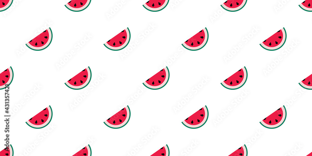 Poster Watermelon seamless repeat pattern vector background