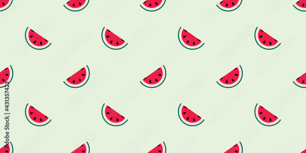 Poster watermelon seamless repeat pattern vector background