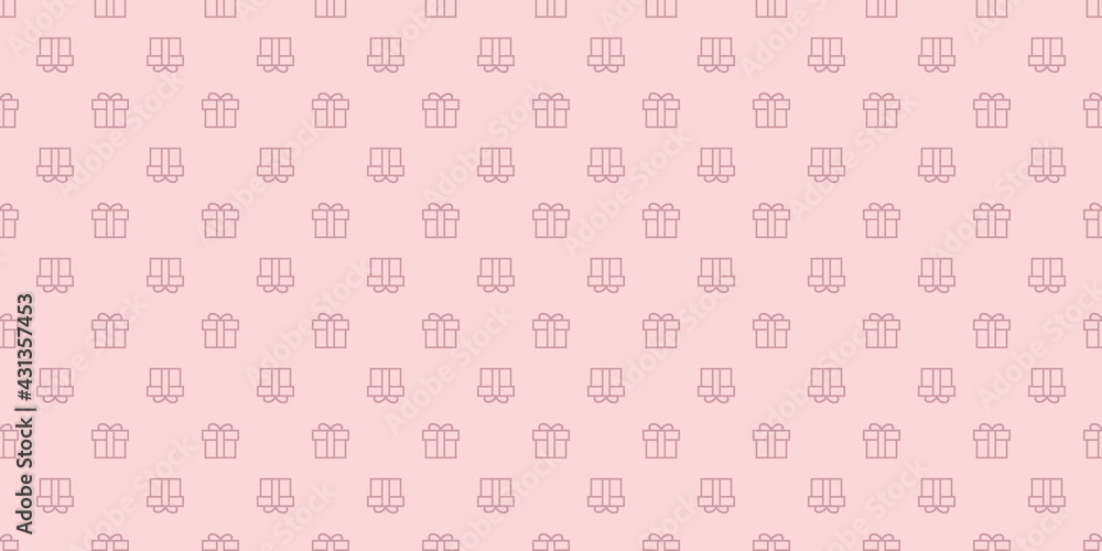 Poster Gift boxes seamless repeat pattern vector background