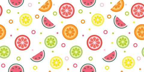 Fruits seamless repeat pattern vector background