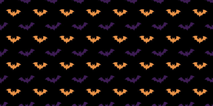 Halloween bats seamless repeat pattern vector background