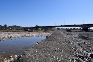 神奈川県松田 酒匂川遊歩道 足柄紫水大橋