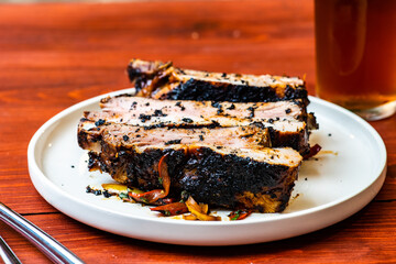 Roasted pork meat with vegetables