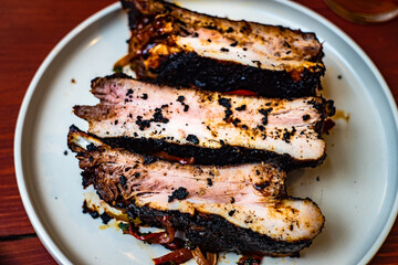 Roasted pork meat with vegetables