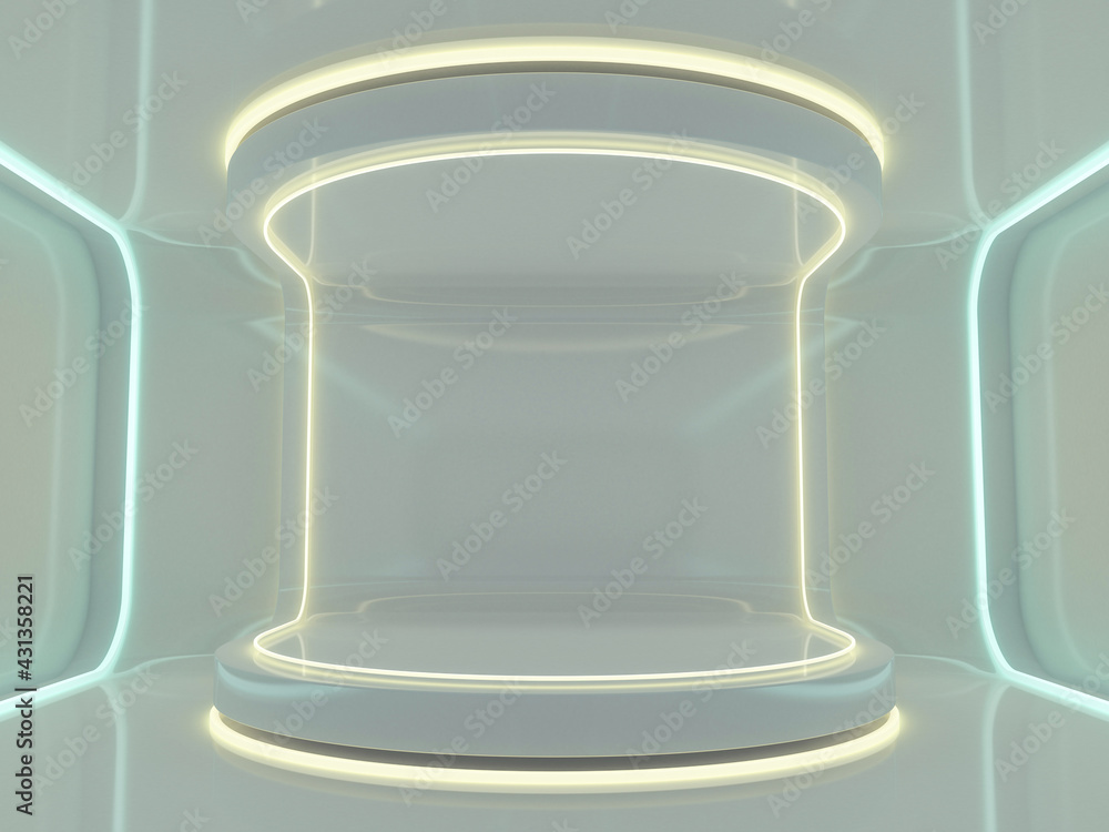 Poster abstract modern architecture empty background. 3d illustration