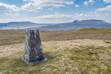 Horse Head Trig Point above Halton Gill in the Yorkshire Dales