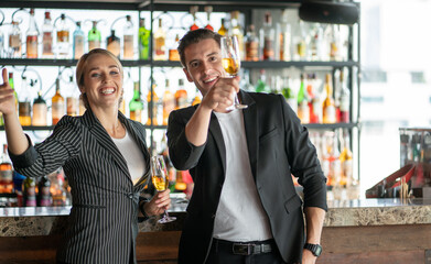 person in a bar, people meeting after working