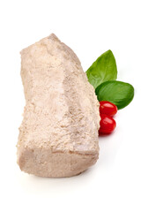 Boiled pork, isolated on white background. High resolution image