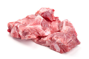 Raw pork meat, isolated on white background. High resolution image