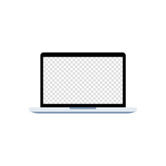 Vector illustration of laptop with transparent screen  isolated on white background