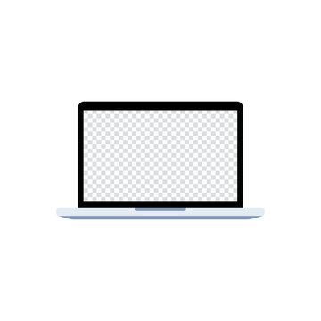 Vector illustration of laptop with transparent screen  isolated on white background