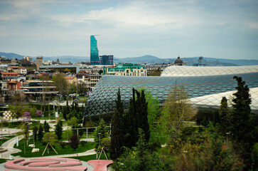 Naklejka premium Rike park and Peace bridge