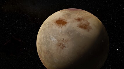 Planet and stars, beauty of deep space