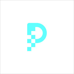 letter P pixel logo design vector