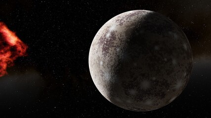 Planet and stars, beauty of deep space