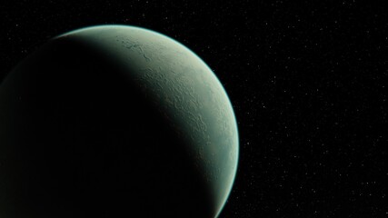 Planet and stars, beauty of deep space