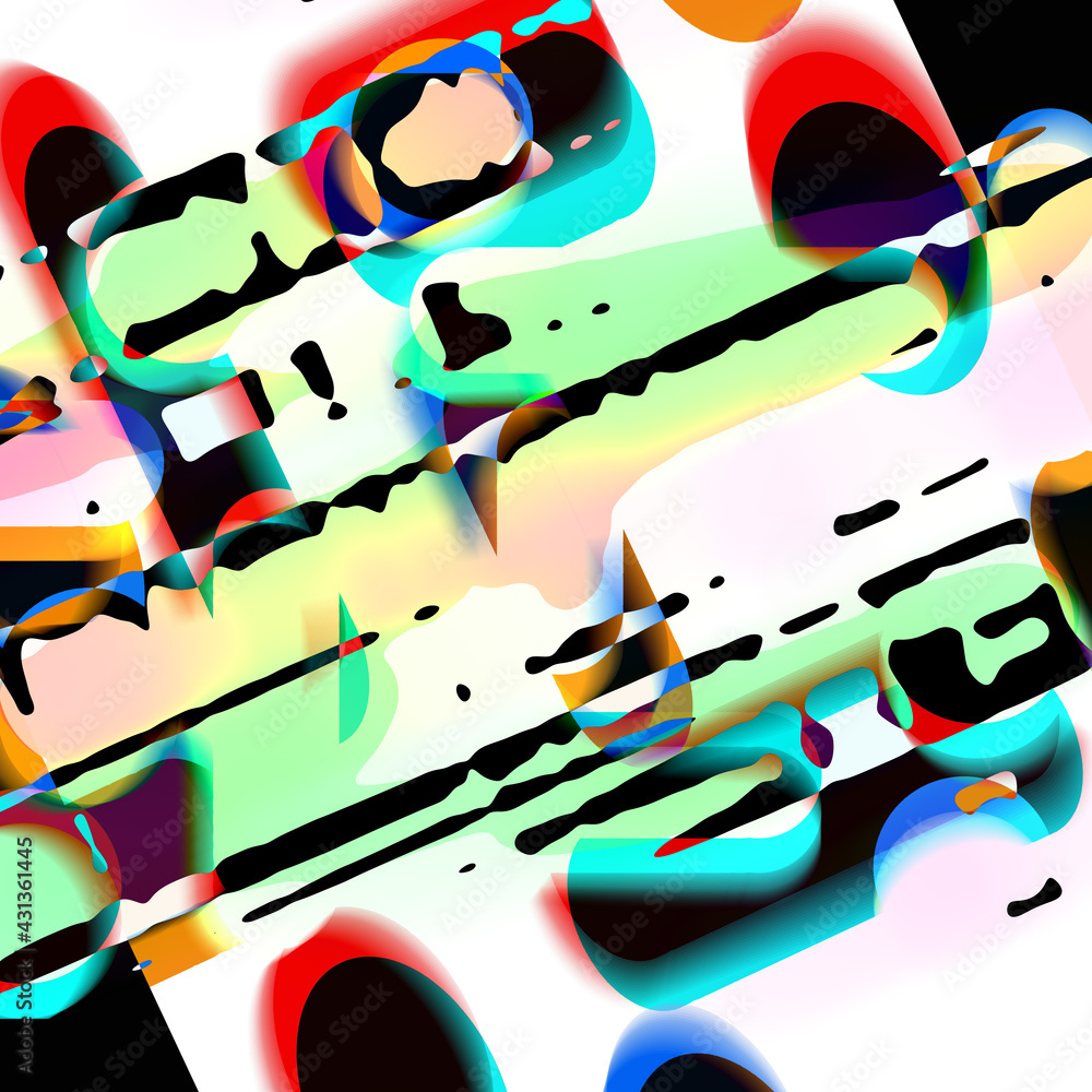Poster trendy multicolored modern abstract design of random shapes