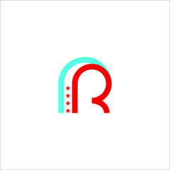 letter R star logo design vector