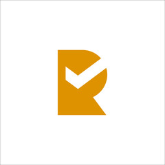 letter R check logo design vector