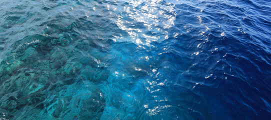 blue and turquoise sea water waves background	
