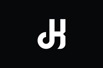 JK logo letter design on luxury background. KJ logo monogram initials letter concept. JK icon logo design. KJ elegant and Professional letter icon design on black background. K J JK KJ