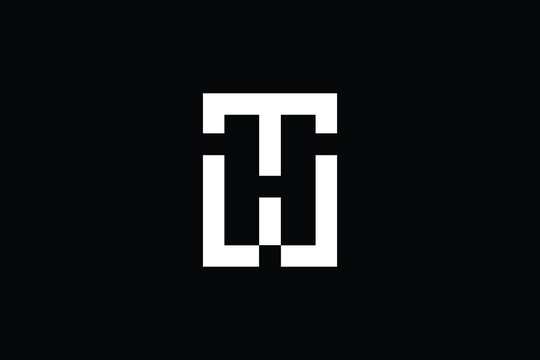 TH logo letter design on luxury background. HT logo monogram initials letter concept. TH icon logo design. HT elegant and Professional letter icon design on black background. T H TH HT