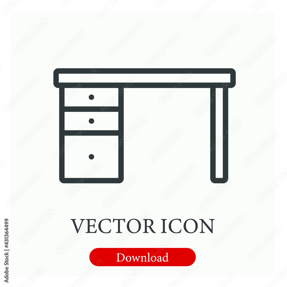 Poster desk vector icon. editable stroke. linear style sign for use on web design and mobile apps, logo. sy