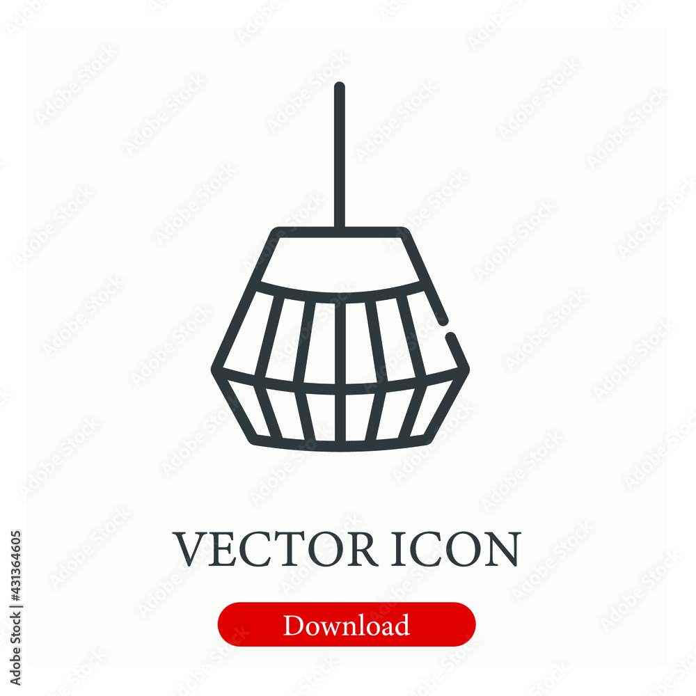 Poster lamp vector icon. editable stroke. linear style sign for use on web design and mobile apps, logo. sy