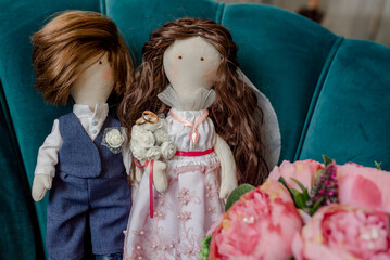 Vadebnoe registration. Decor, glasses, candles, cake, silver.
