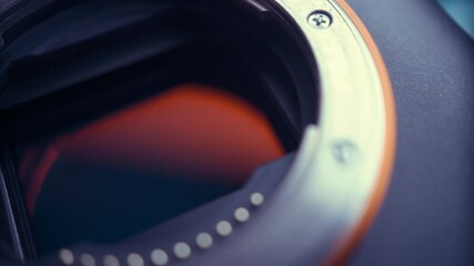 digital matrix of a camera with a working shutter shot close-up