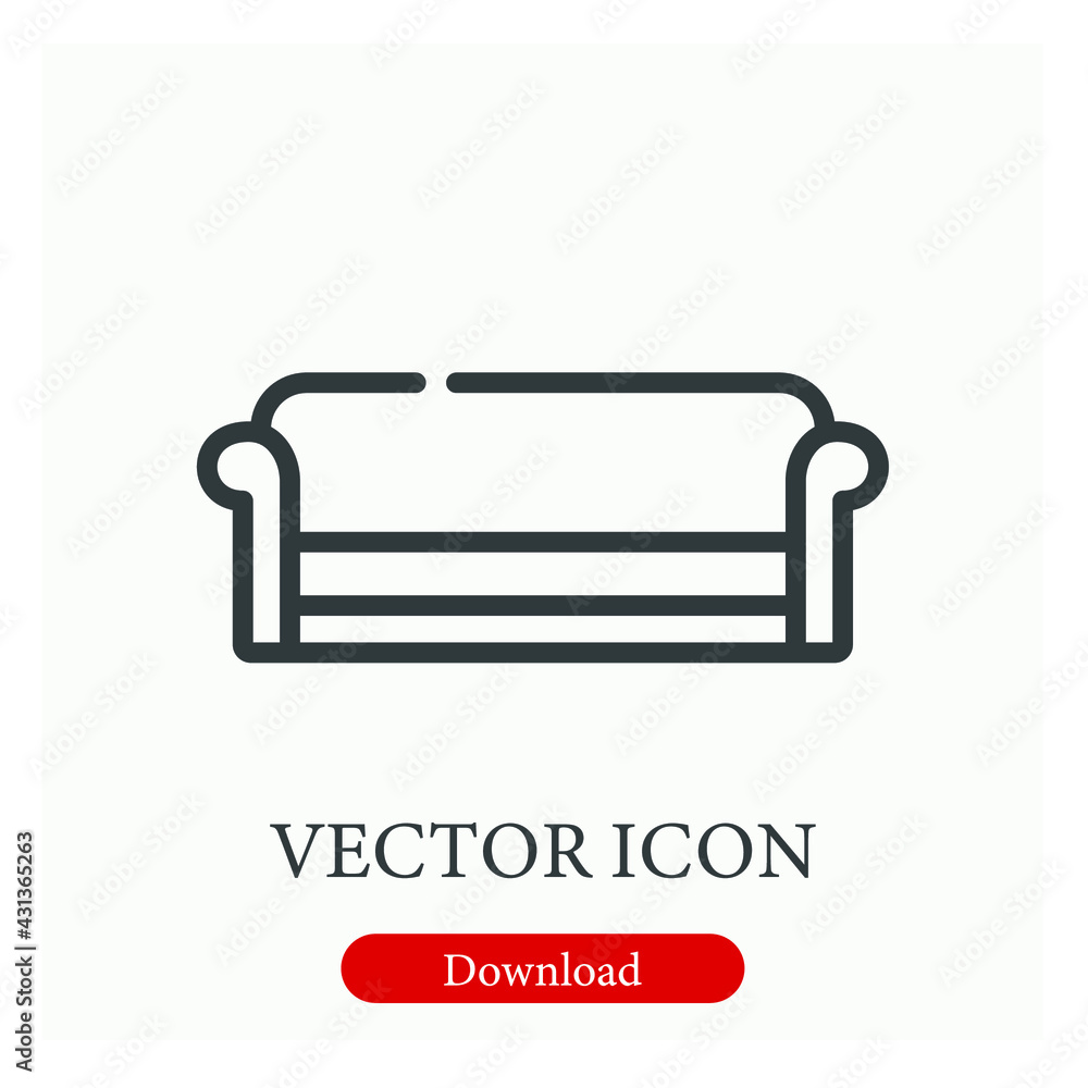 Poster sofa vector icon. editable stroke. linear style sign for use on web design and mobile apps, logo. sy