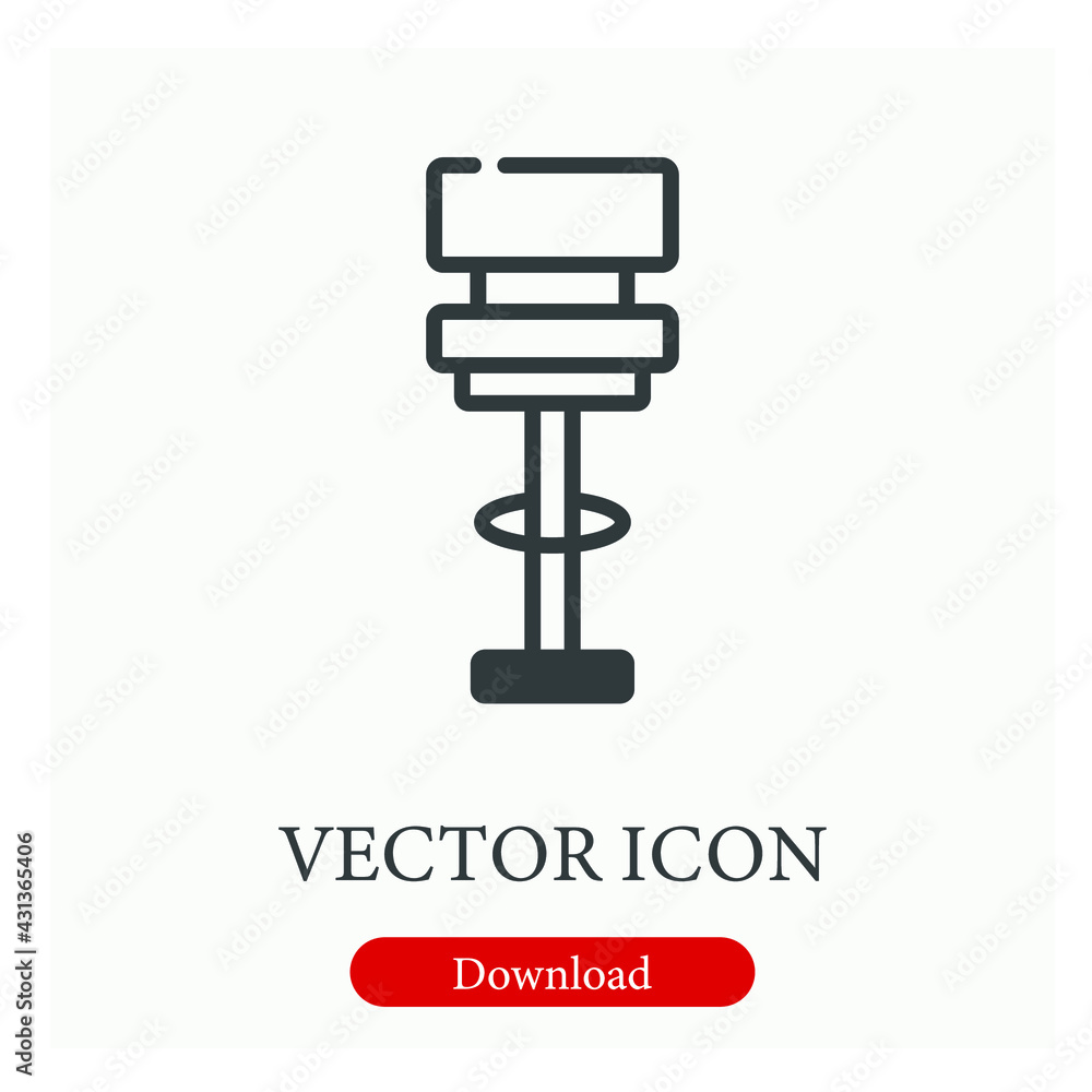Poster stool vector icon. editable stroke. linear style sign for use on web design and mobile apps, logo. s