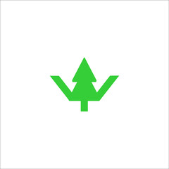letter W pine logo design vector