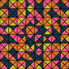 Multicolor four parts squares tile. Vector and decorative or abstract tiles.