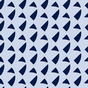 Blue seamless shapes pattern. Vector same ornament.