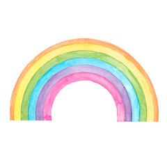Fototapeta premium Watercolor rainbow design on white background