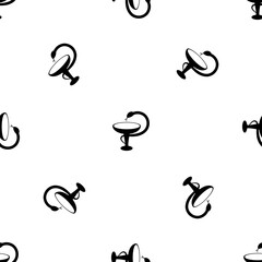 Seamless pattern of repeated black medicine symbols. Elements are evenly spaced and some are rotated. Vector illustration on white background