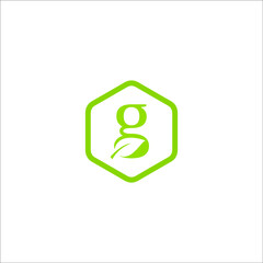 letter G with leaf logo design vector