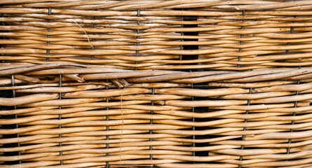 Traditional Natural Wooden Straw Basket