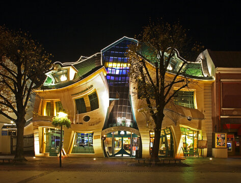 Crooked little house (Krzywy Domek) in Sopot. Poland
