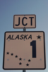 Alaska road sign on Highway