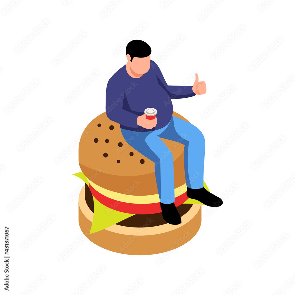 Wall mural Man On Burger Composition